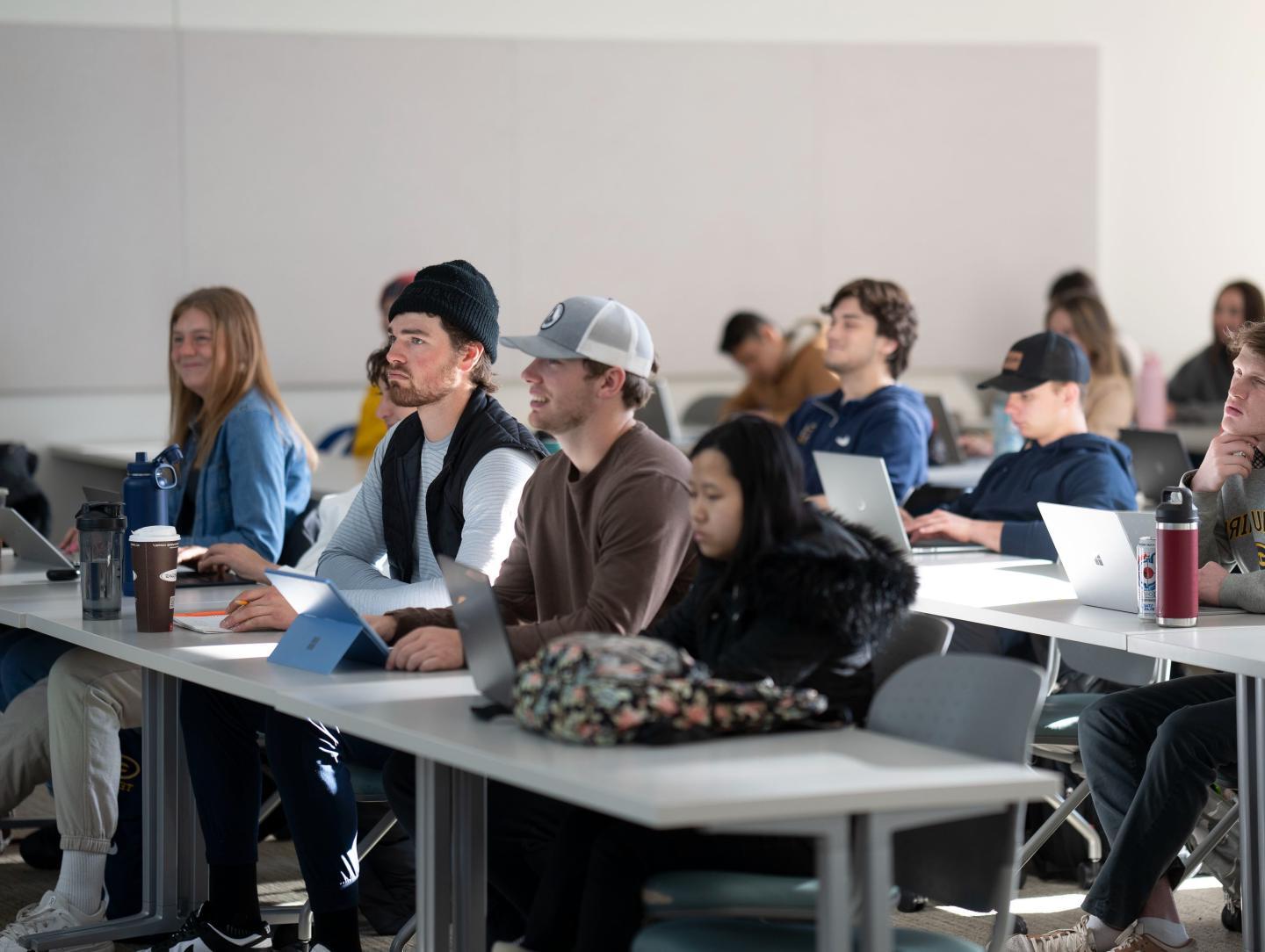 MGMT classroom, full rows of students