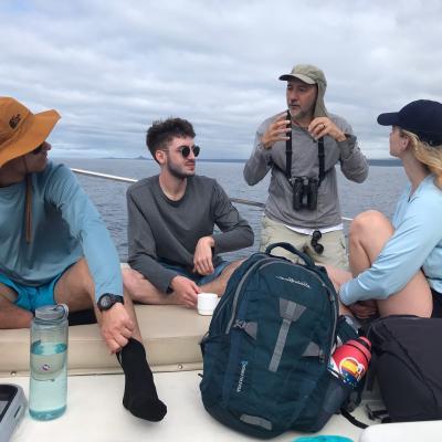 Will Taylor and students on immerison biology in Galapagos Islands 2022