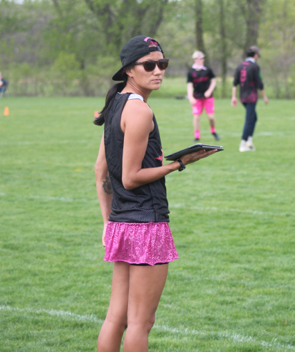 Image of a woman holding a clipboard